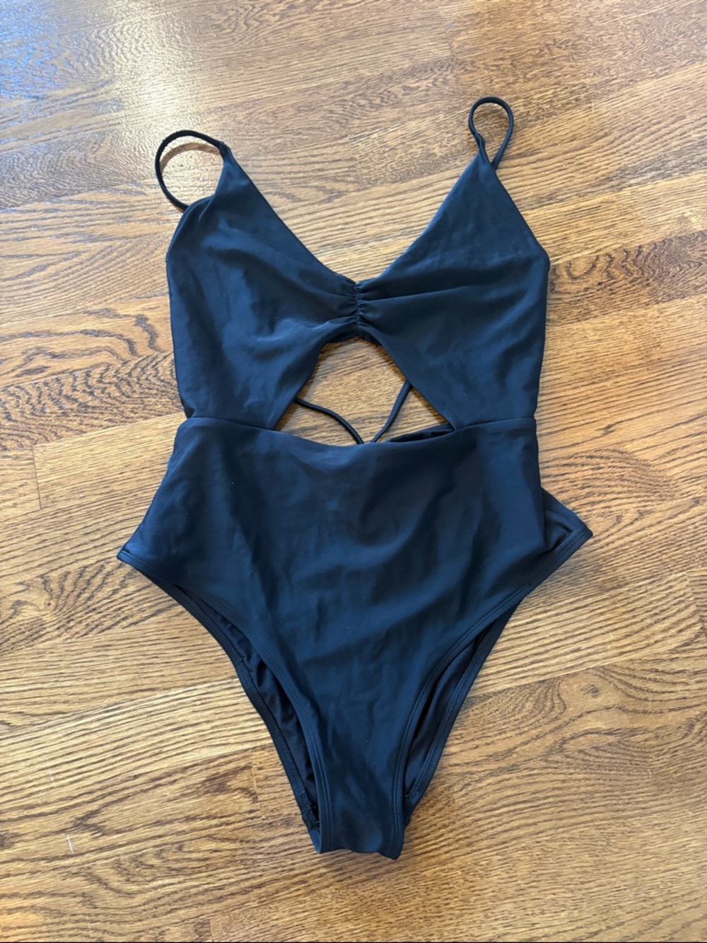 Aerie Black Cutout One-Piece Swimsuit - Classic Silhouette